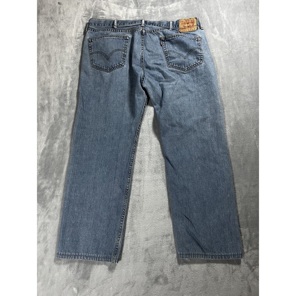 Levis 505 Jeans Mens 40x32 Blue Regular Straight Light Wash Denim - Picture 9 of 11